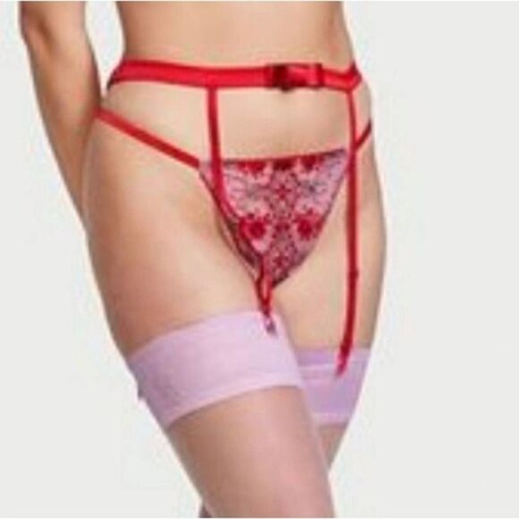 Victoria Secret's Rosebud Red bow garter belt XL/XXL - Picture 4 of 6